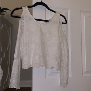 white cropped blouse (cut out sholders)